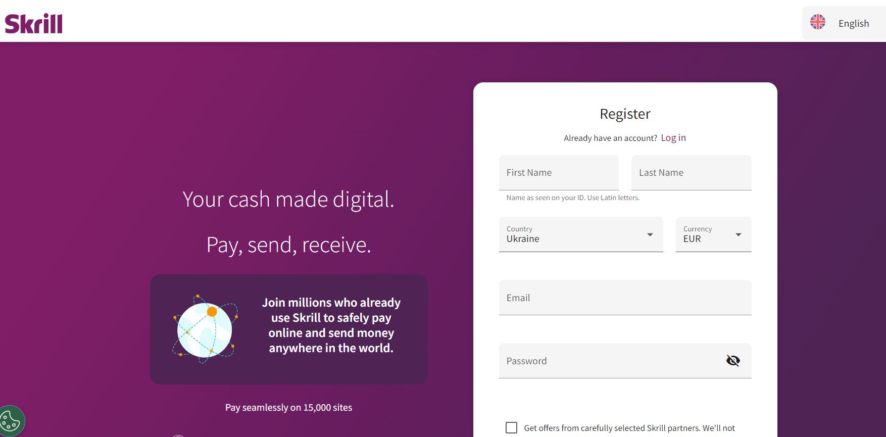 Skrill registration