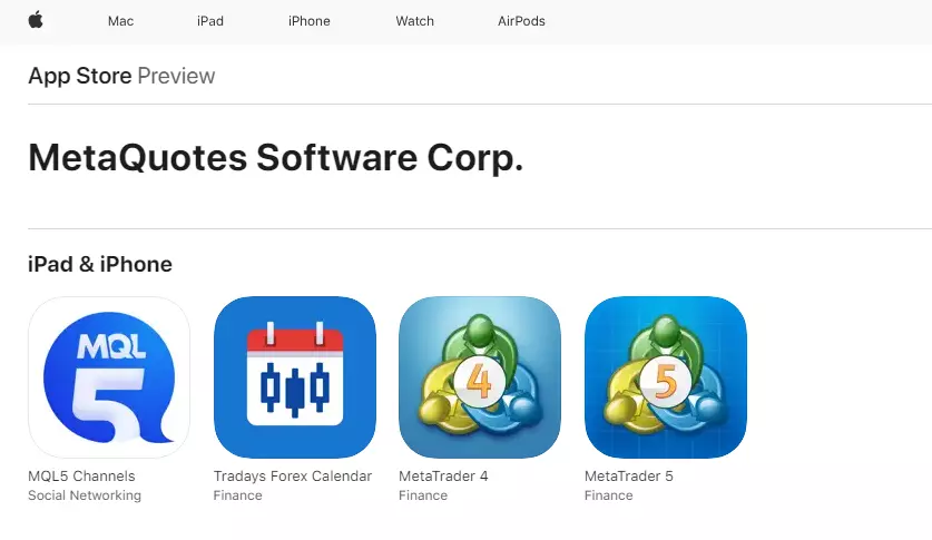 MetaTrader 4 and 5 available on App Store