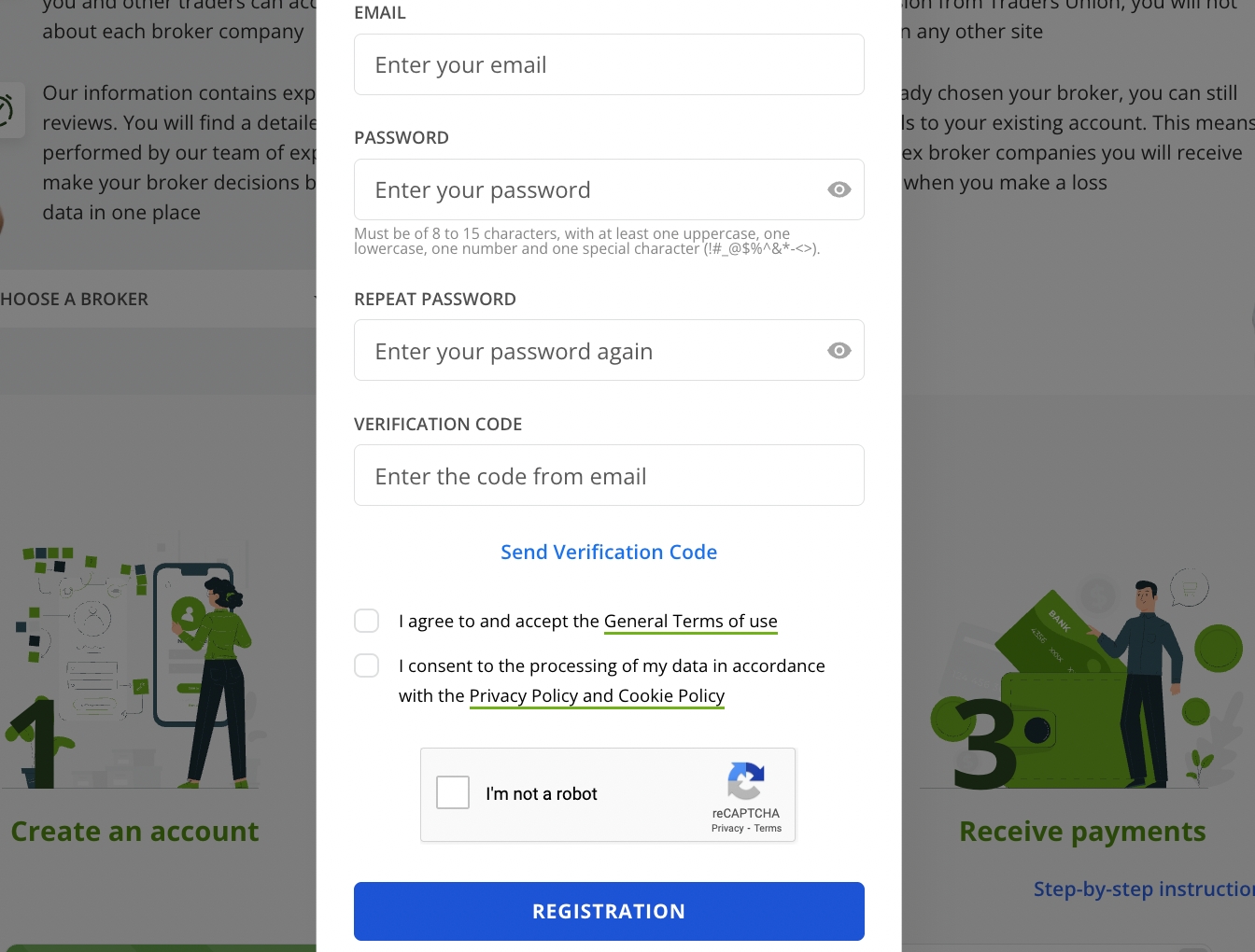Register on the Traders Union website