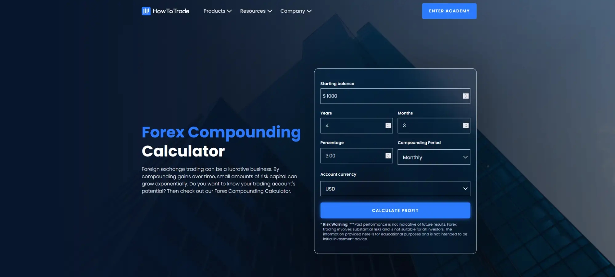 <span translate="no">Forex</span> compounding calculator