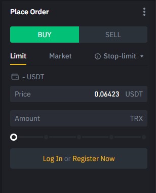 Buying <span translate="no"><span translate="no">Tron</span> (TRX)</span> on Binance