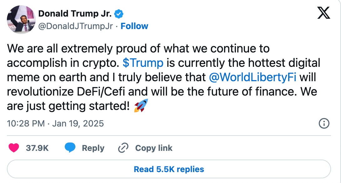 Launched <span translate="no">$TRUMP</span> 
