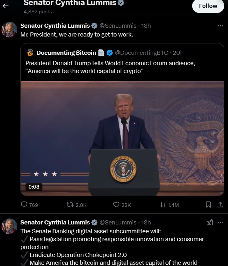 Pendapat Senator Cynthia Lummis
