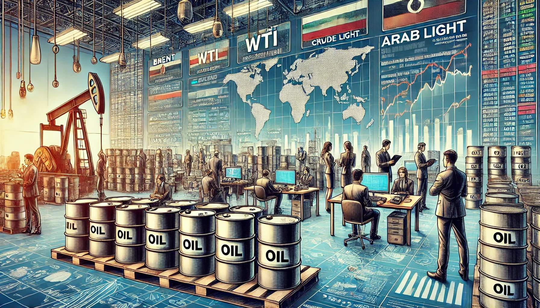 Oil trading illustrated by AI