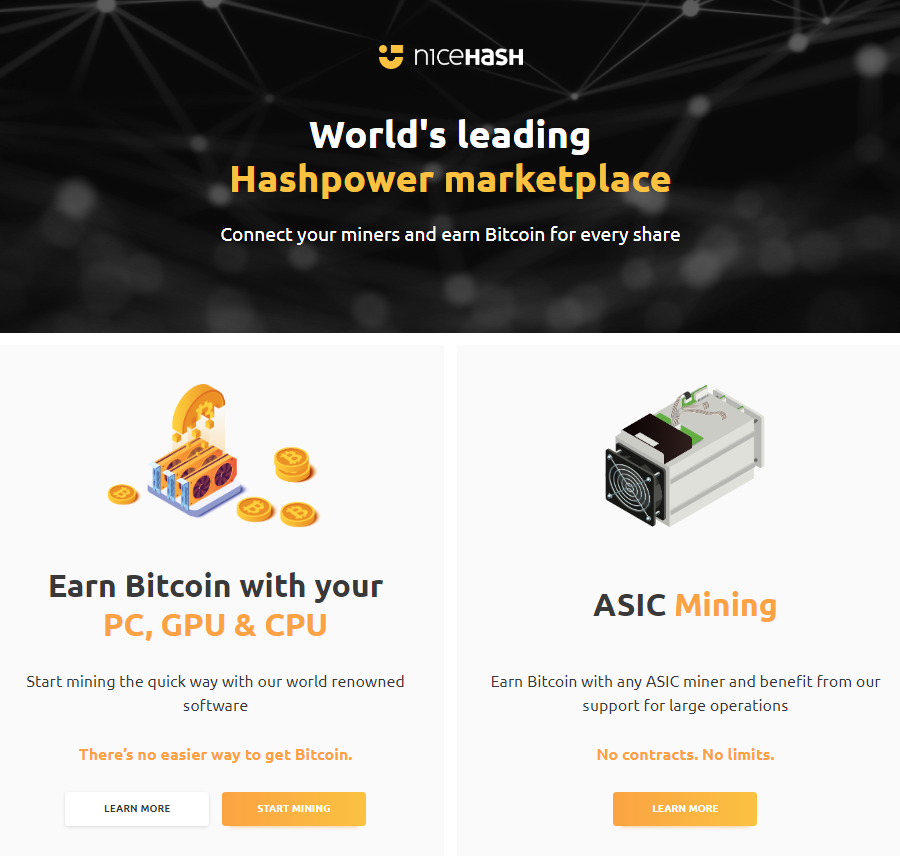 An example of a cryptocurrency mining service