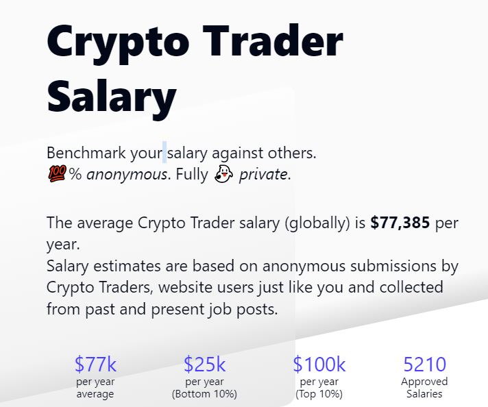 What is the salary of a cryptocurrency career?