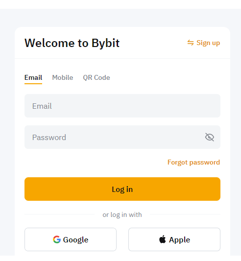 Log in to ByBit Account