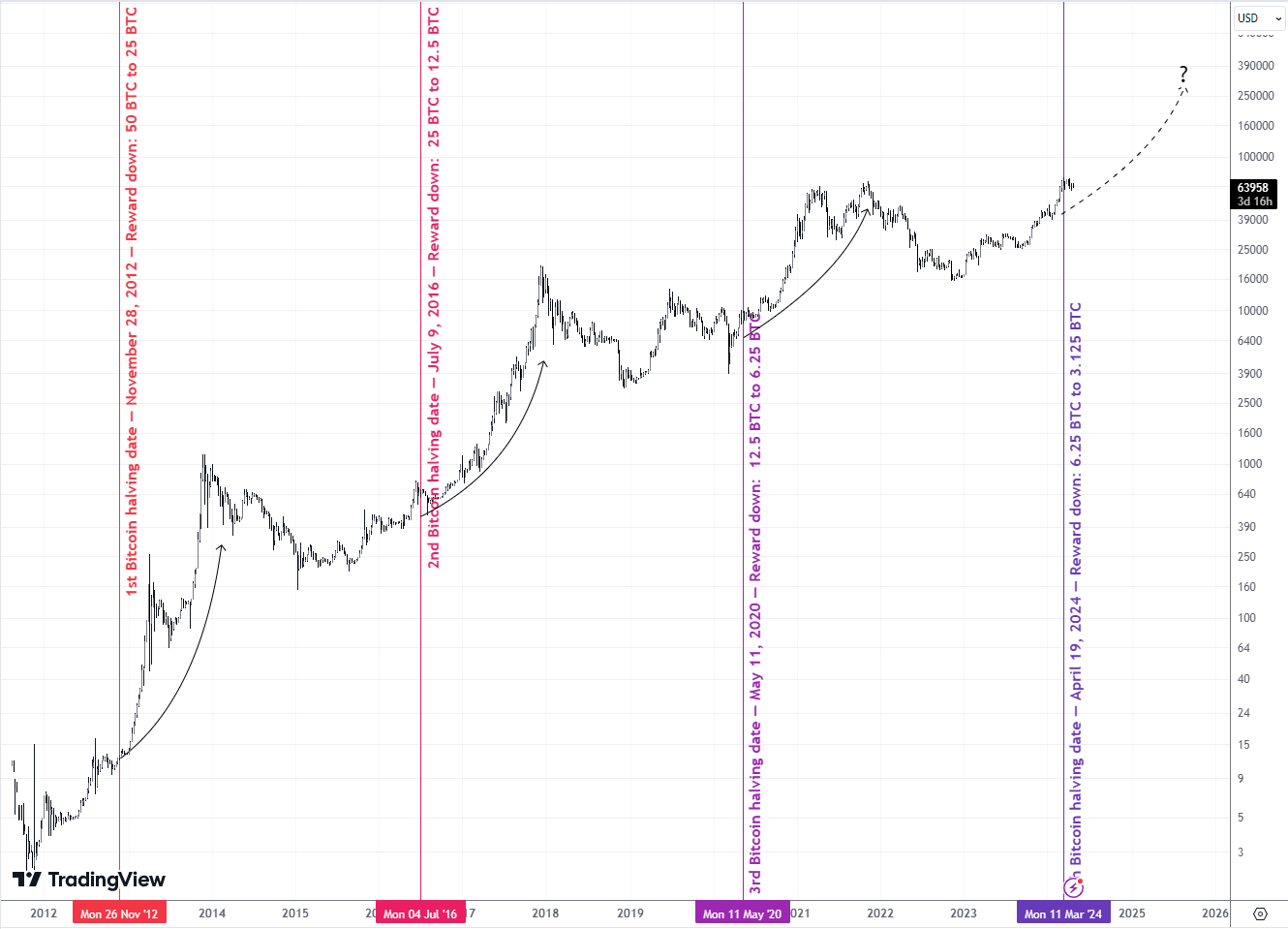 Bitcoin halving cycle chart