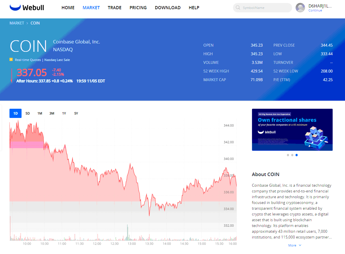 How to Buy Coinbase Stock on Webull 