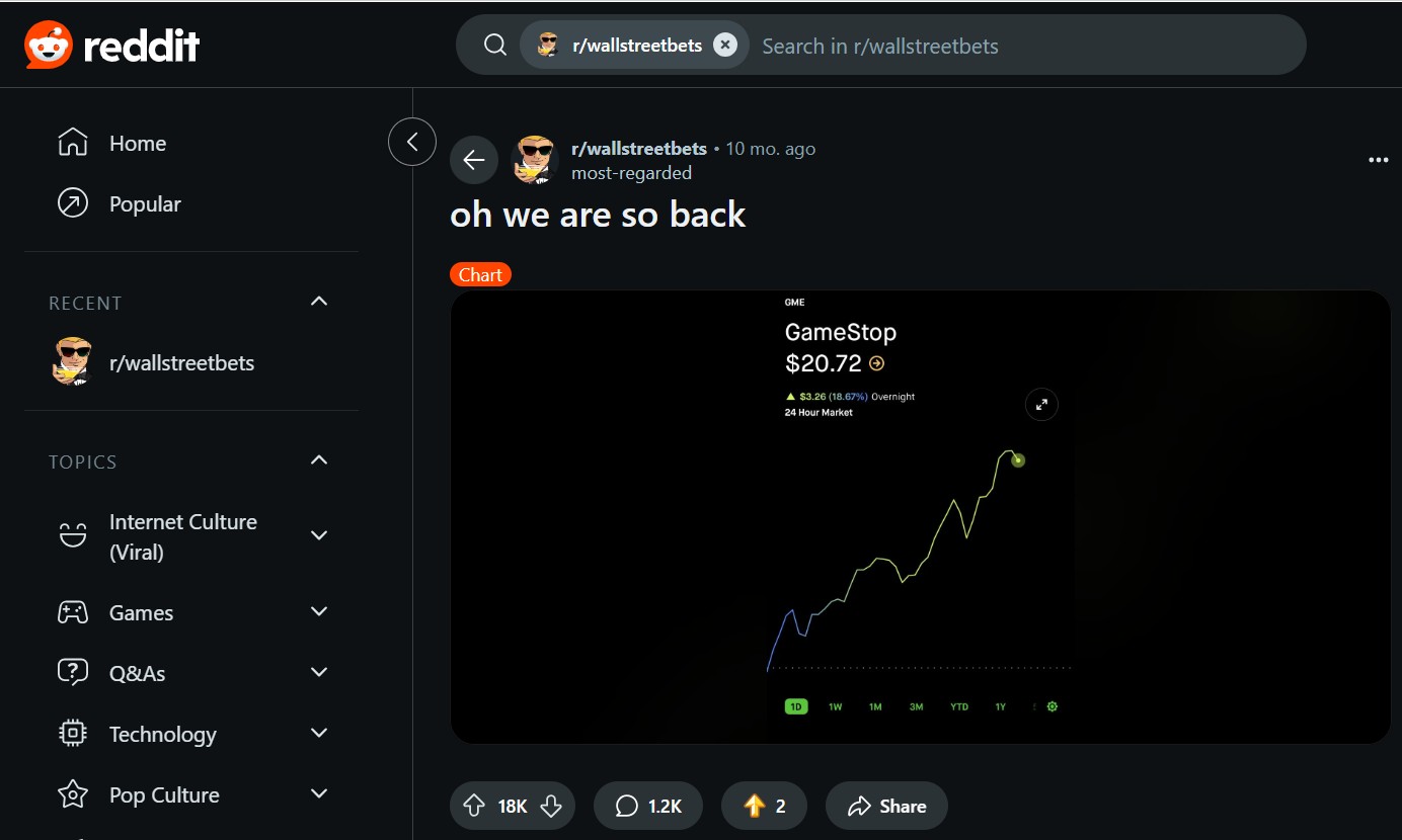 r/WallStreetBets $GME 토론