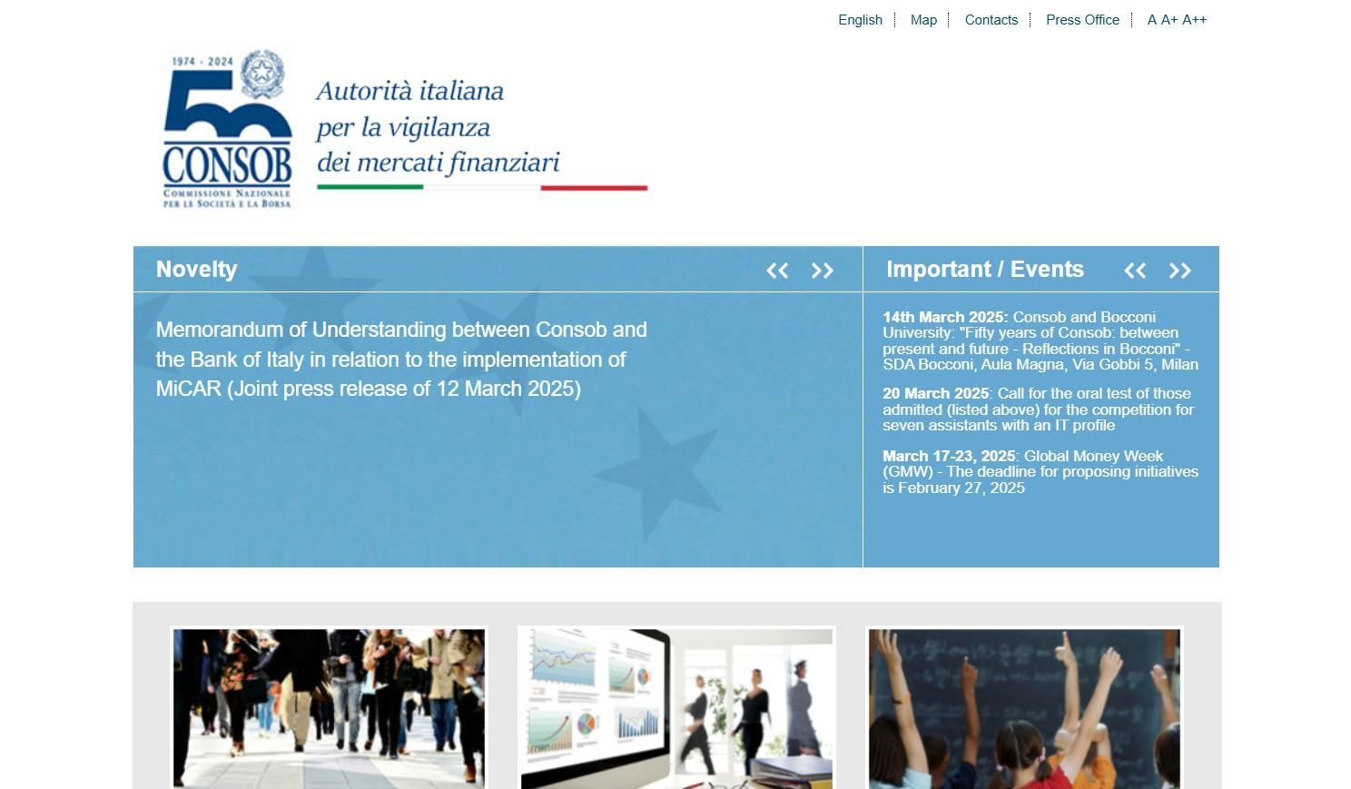 <span translate="no">CONSOB</span> webpage