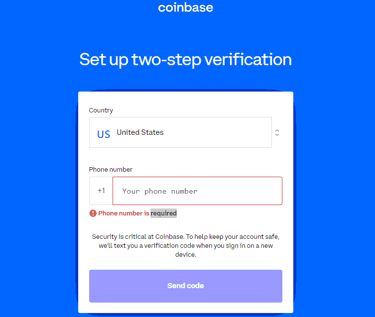 Two-Step Verification on Coinbase