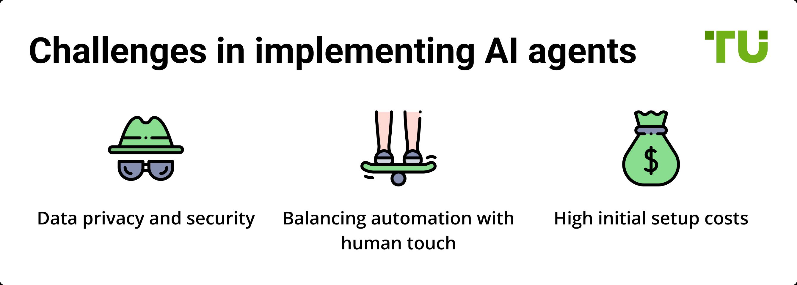 Challenges in implementing AI agents