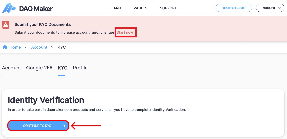 Complete KYC verification