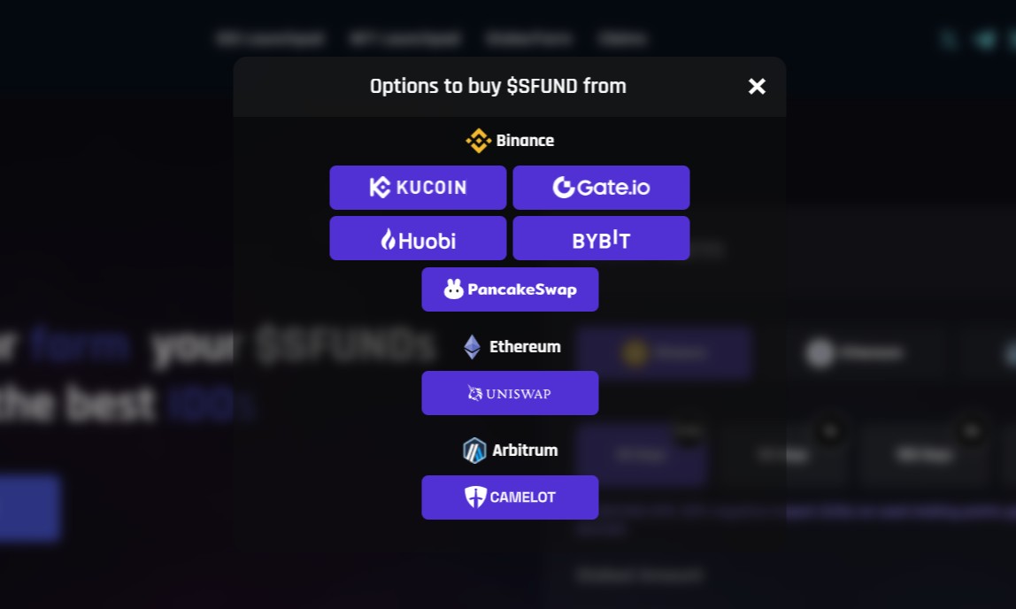 Acquiring and staking <span translate="no">SFUND</span> tokens