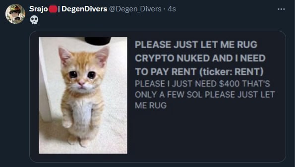 State of the Degen Market: <span translate="no">Pump.Fun</span> developer pleased to let him rugpull the people to pay rent. 
