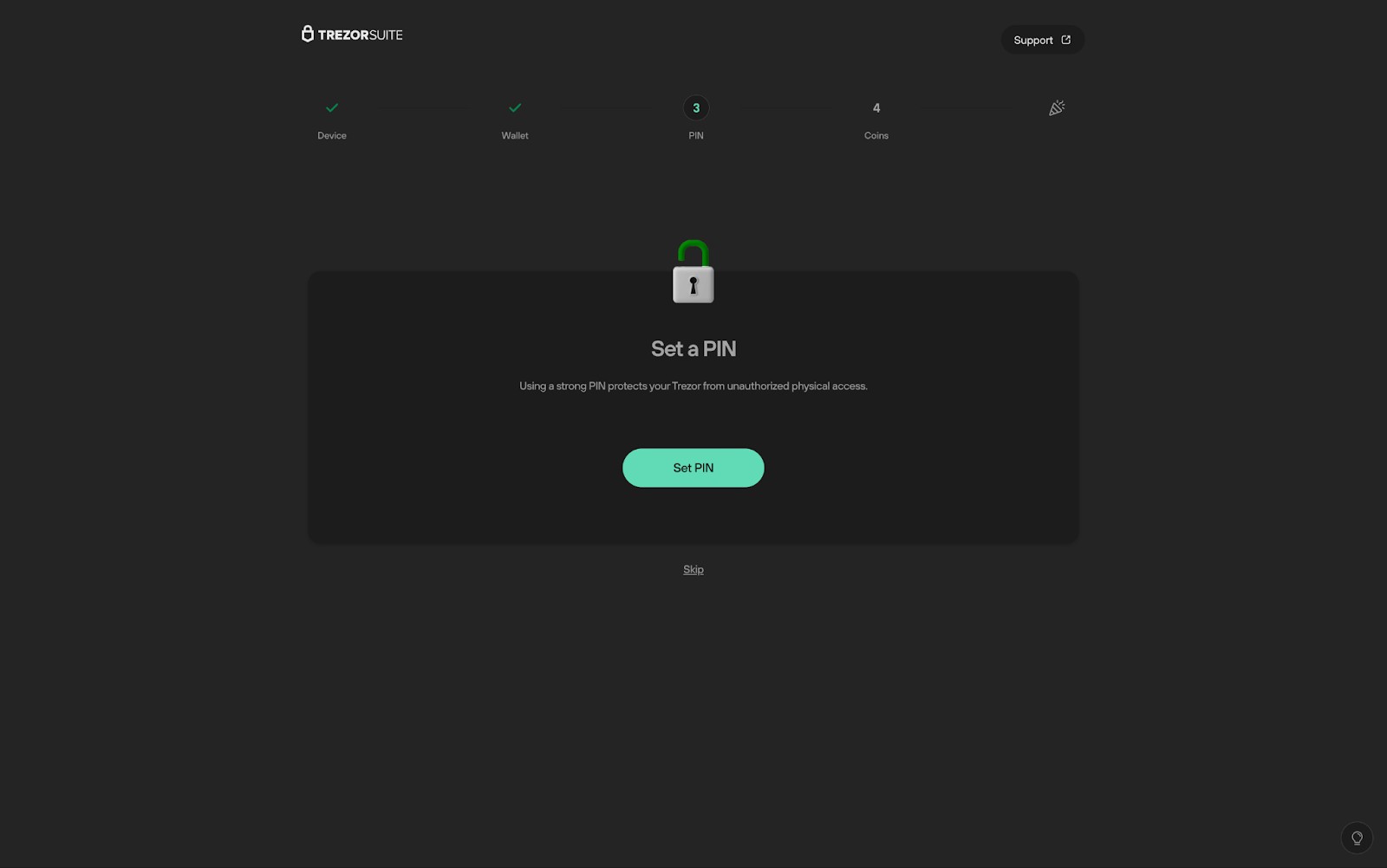 Set up <span translate="no">PIN</span> and optional passphrase