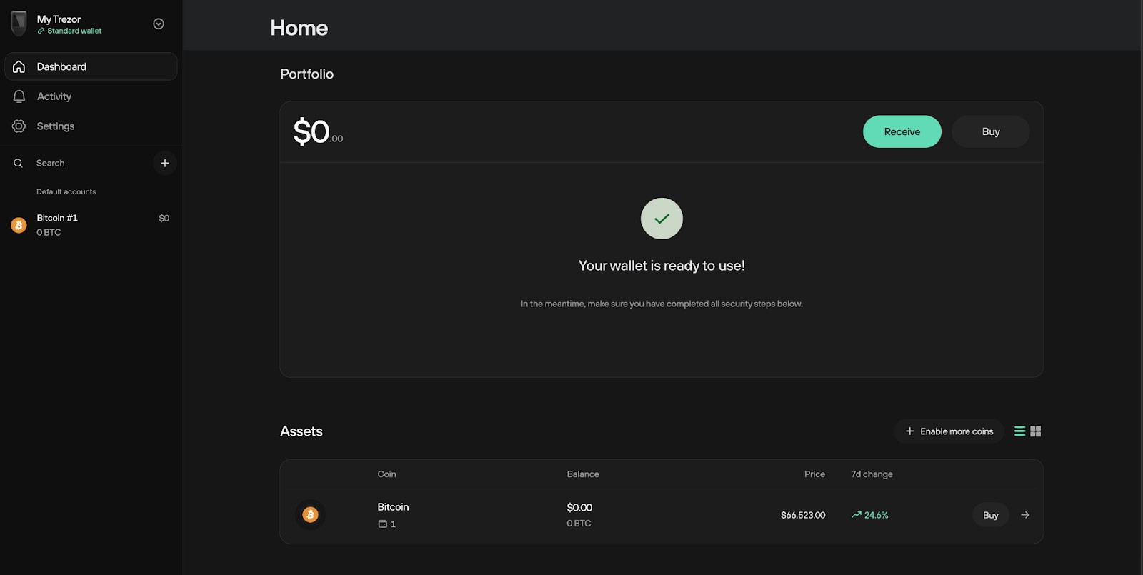 Start using the wallet