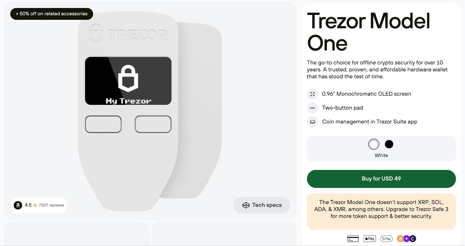 <span translate="no">Trezor</span> One