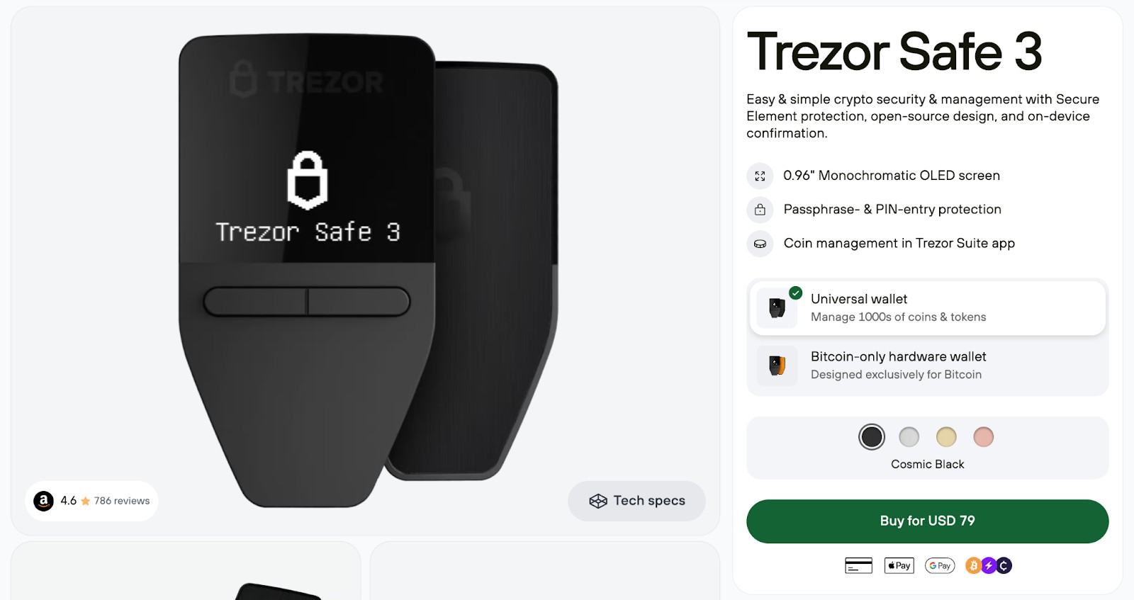 <span translate="no">Trezor</span> Safe 3