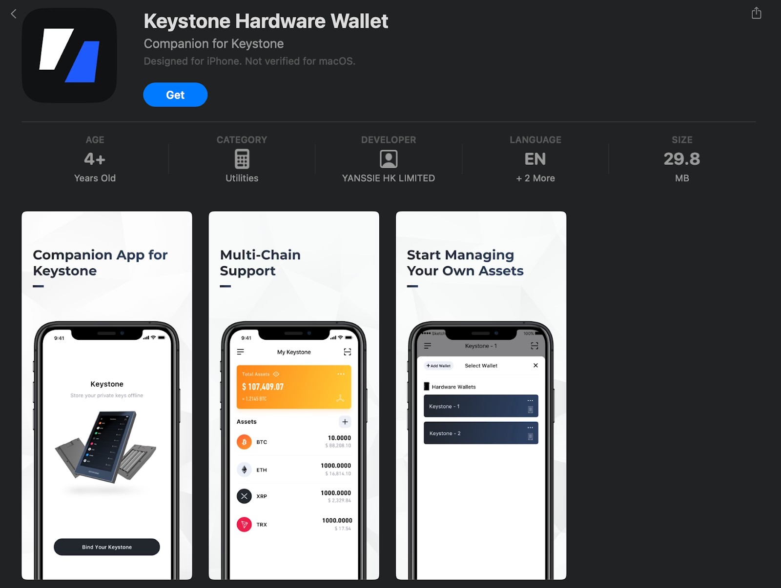 <span translate="no">Keystone</span> hardware wallet app