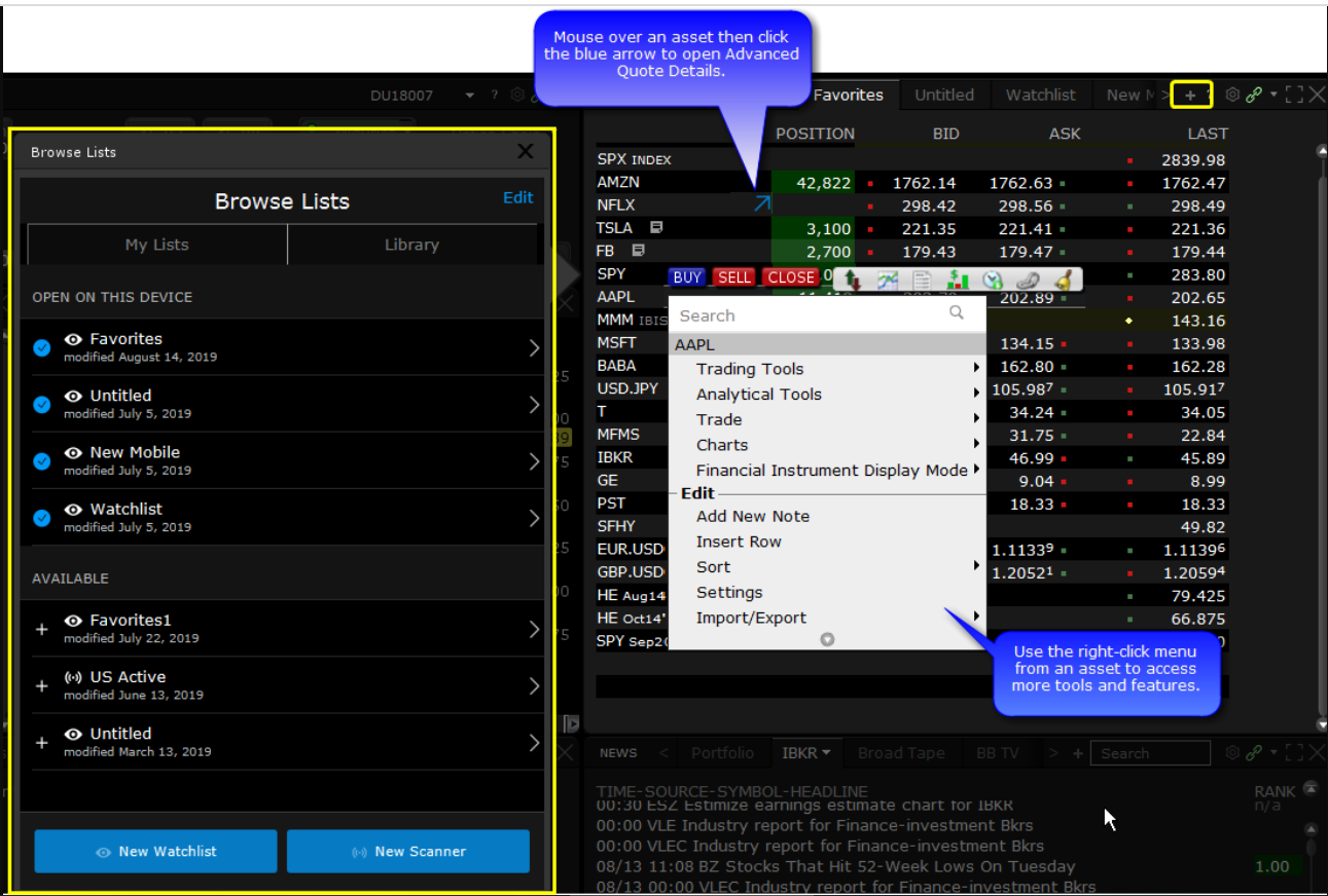 Watchlist on Webull