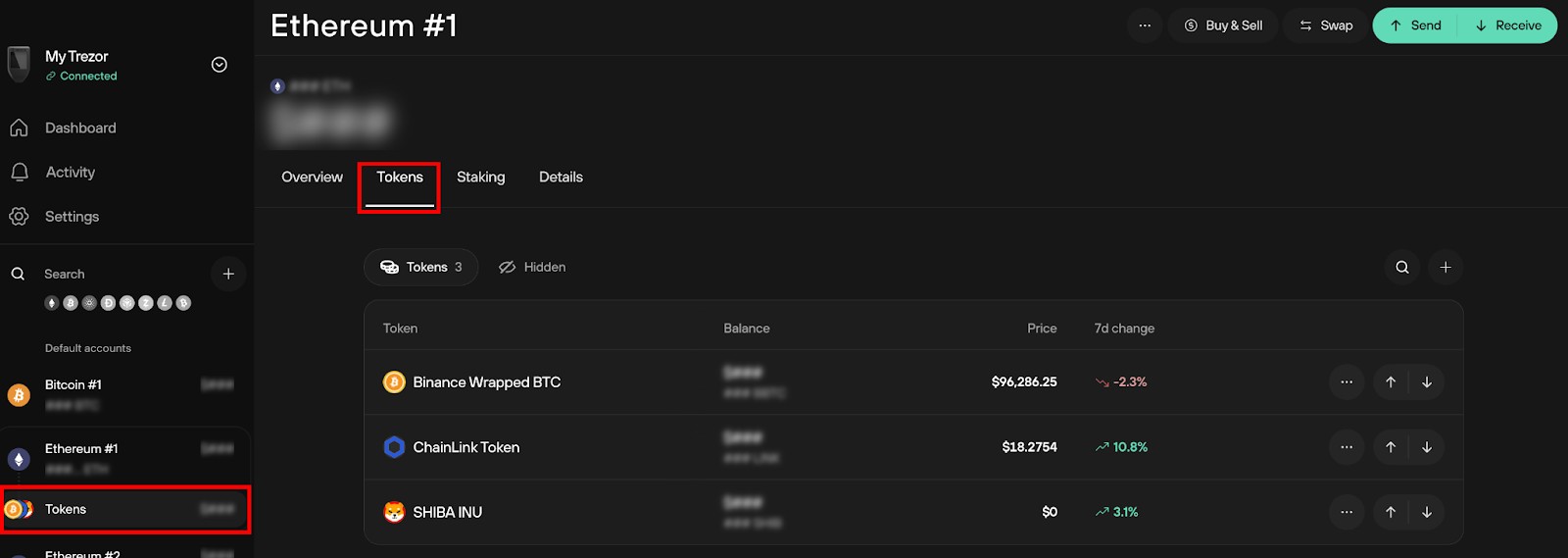 Supported coins & tokens in Trezor Safe Wallet 3 and 5