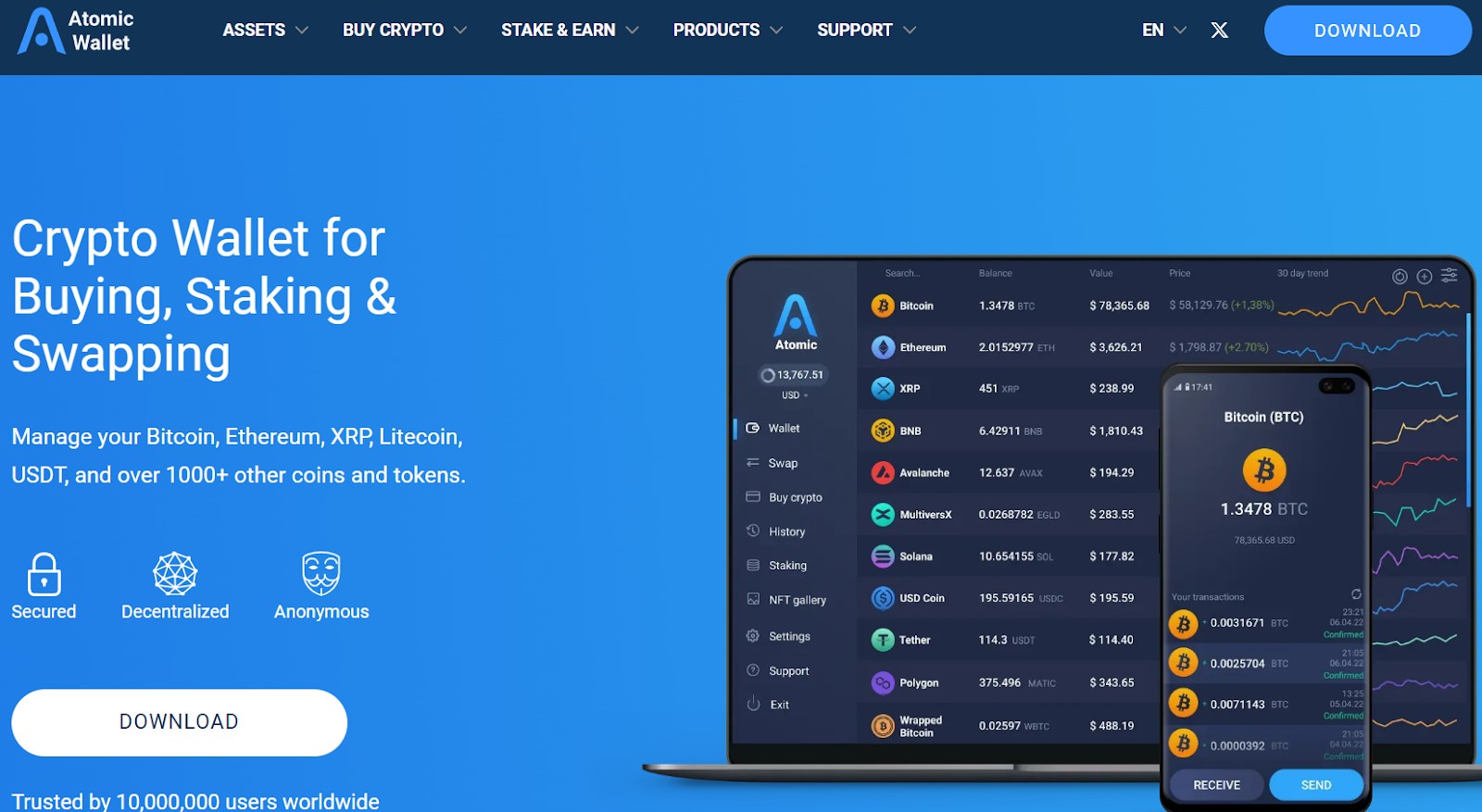 Криптовалютний гаманець Atomic Wallet