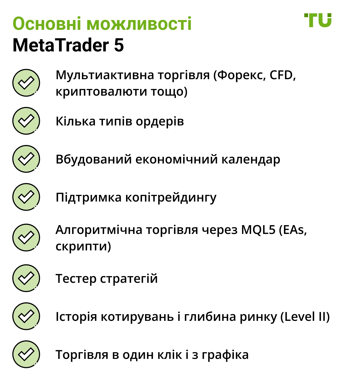 Основні можливості MetaTrader 5