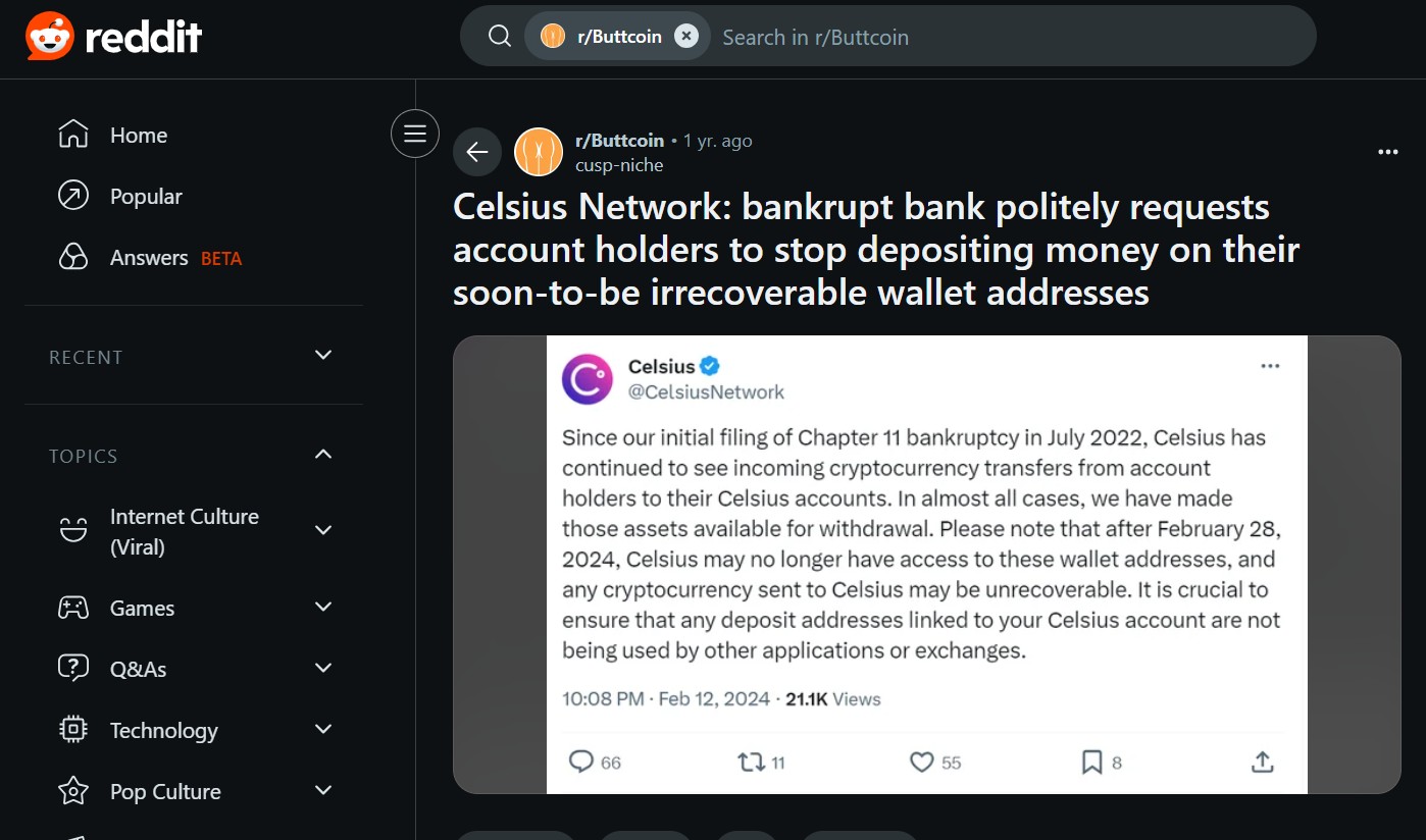 Social media buzz around Celsius Network