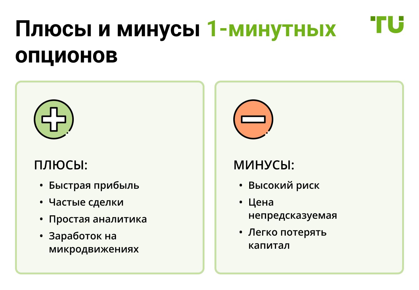 Плюсы и минусы 1-минутных опционов