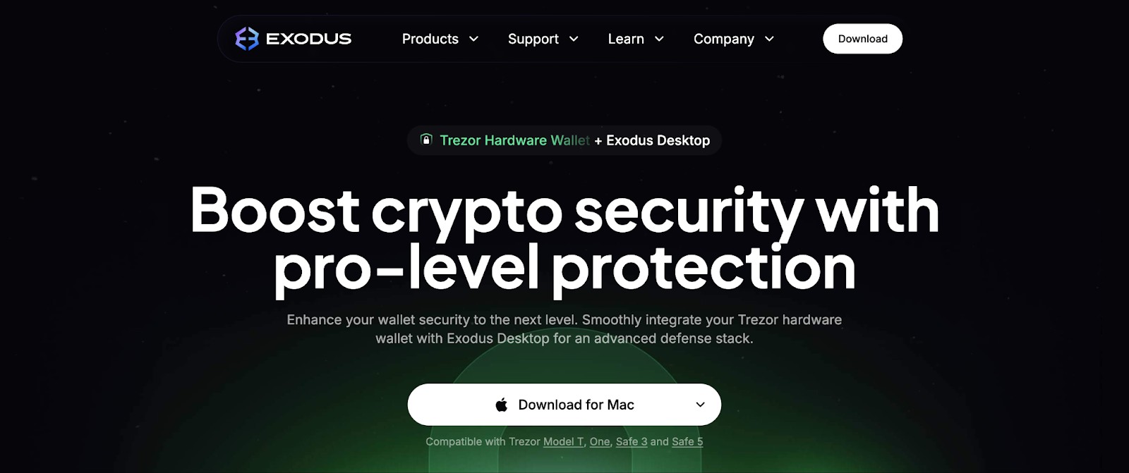 Exodus x Trezor integration