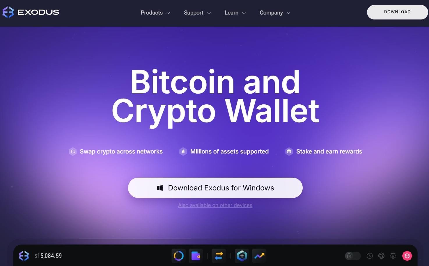 Криптовалютный кошелек Exodus Wallet