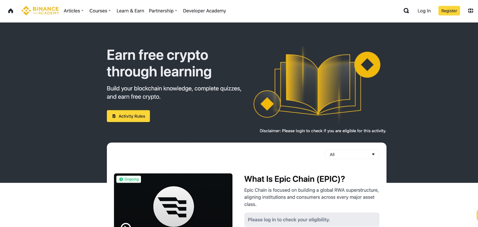 Пример криптобонусов за действия на примере биржи Binance