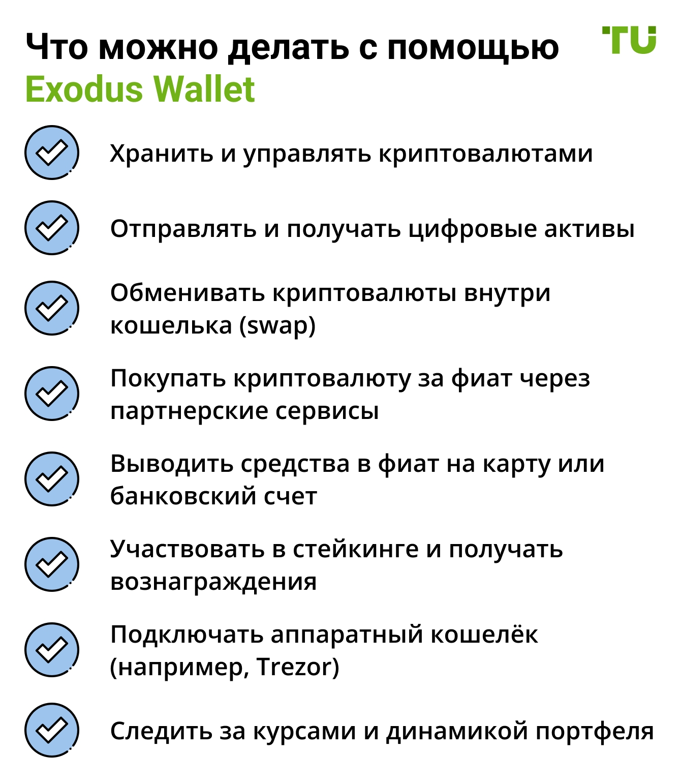 Что можно делать с помощью Exodus Wallet