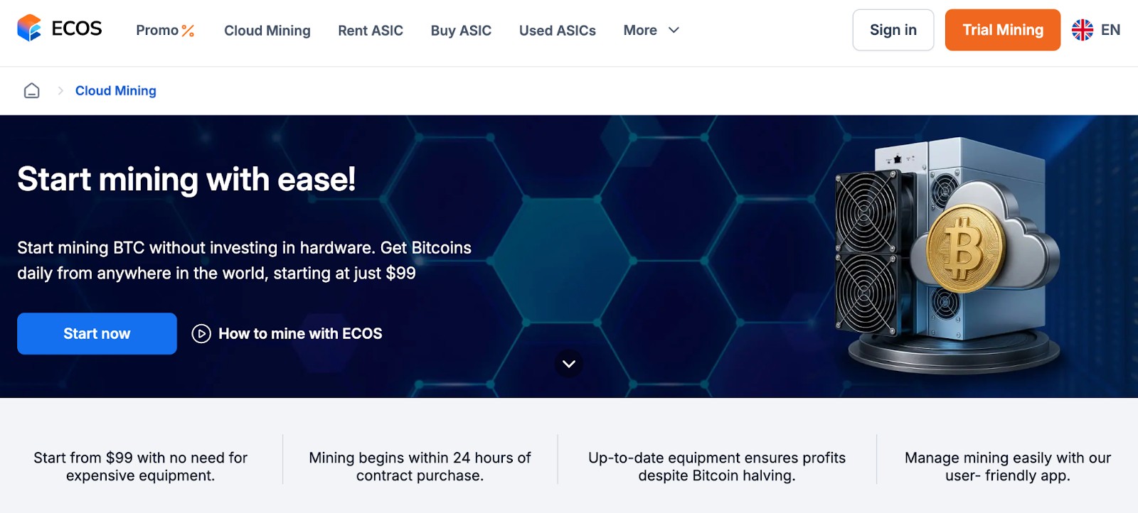 Платформа ECOS Cloud Mining