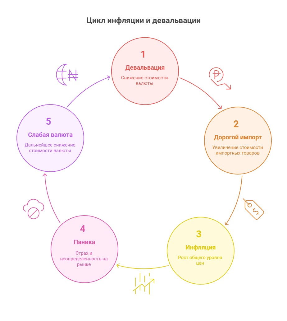 Инфографика: "Цикл инфляции и девальвации"