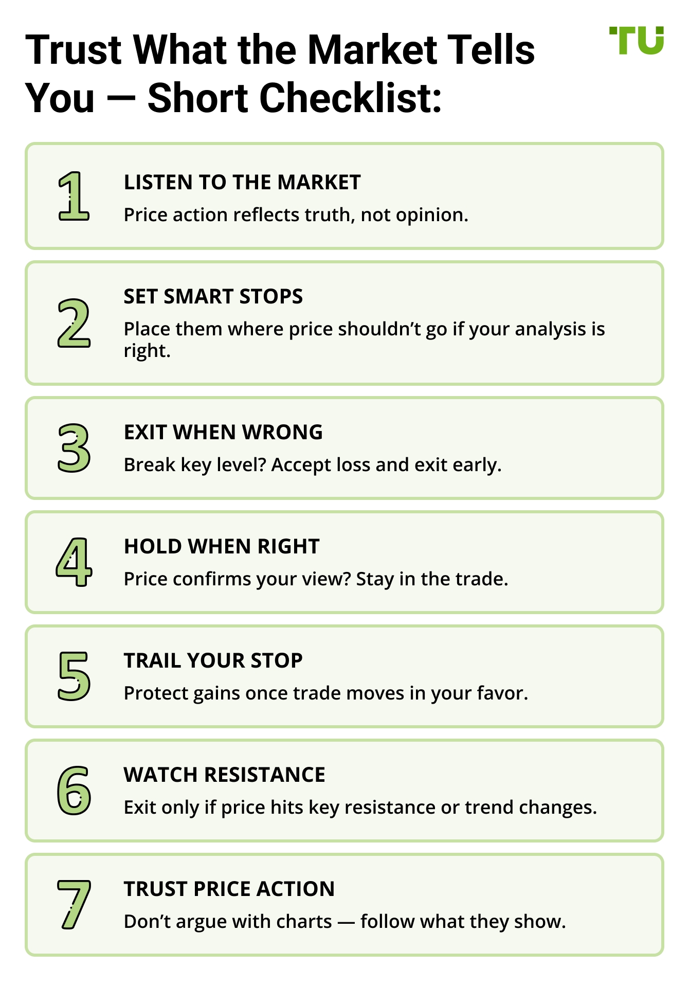 Trust What the Market Tells You — Short Checklist