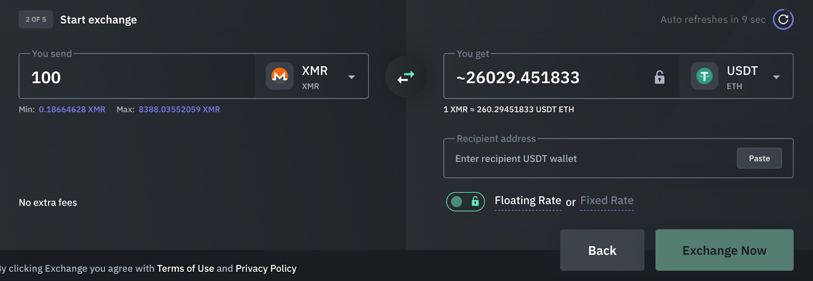 XMR swap