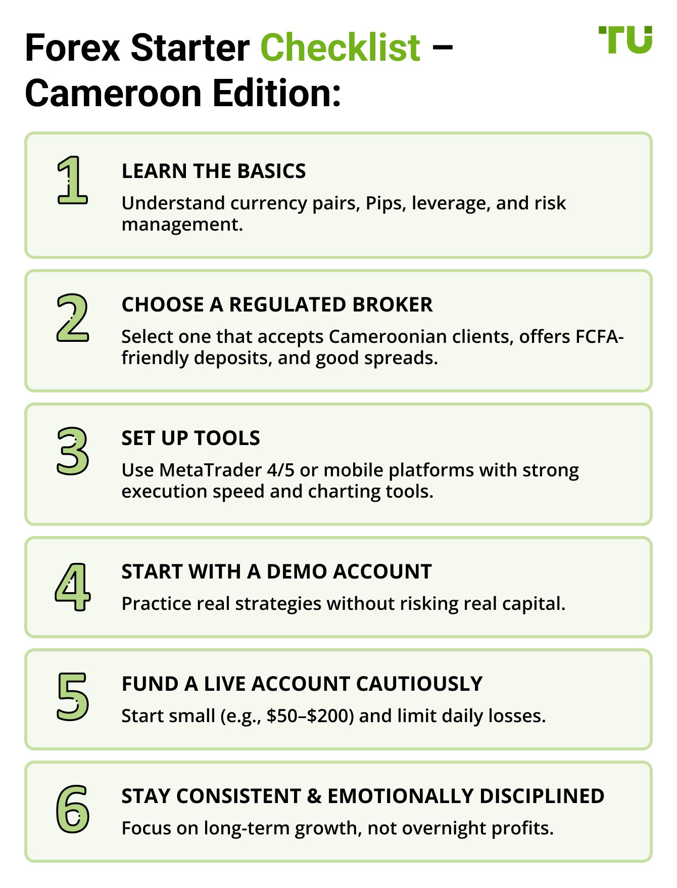 Forex Starter Checklist – Cameroon Edition