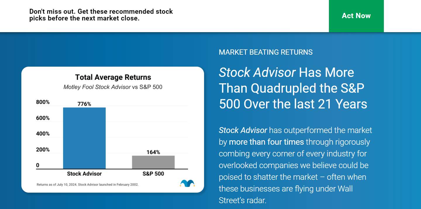 Stock Advisor service, Source fool.com