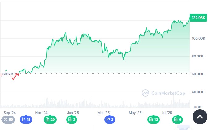 Bitcoin's volatility, source: coinmarketcap