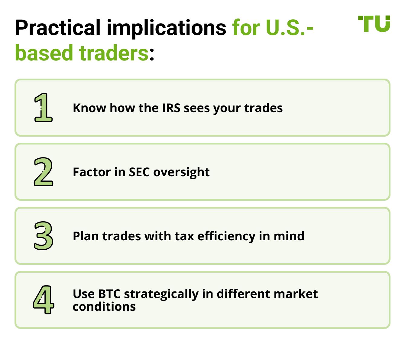 Practical implications for U.S.-based traders