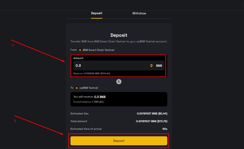 Отримання токенів з BNB Chain Testnet