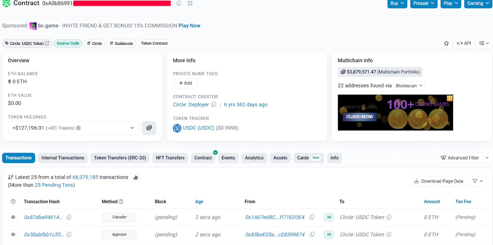 Token Analysis via Token Sniffer