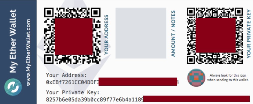 Паперовий гаманець на прикладі MyEtherWallet
