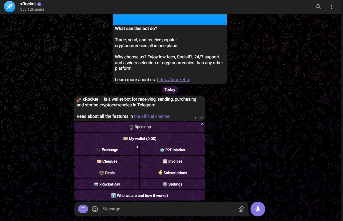 Гаманець xRocket в Telegram