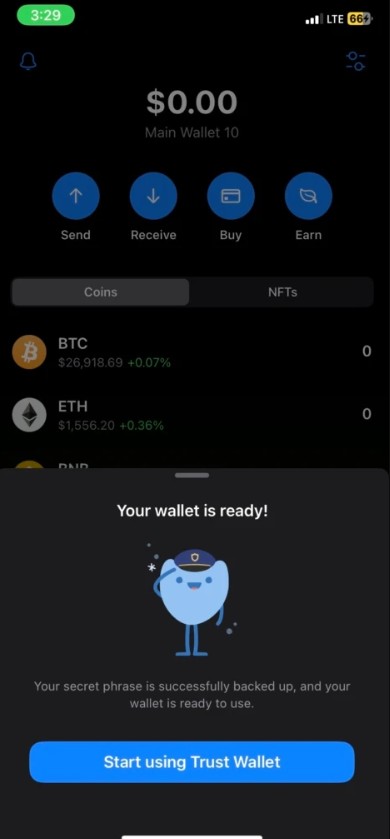 Початок використання Trust Wallet