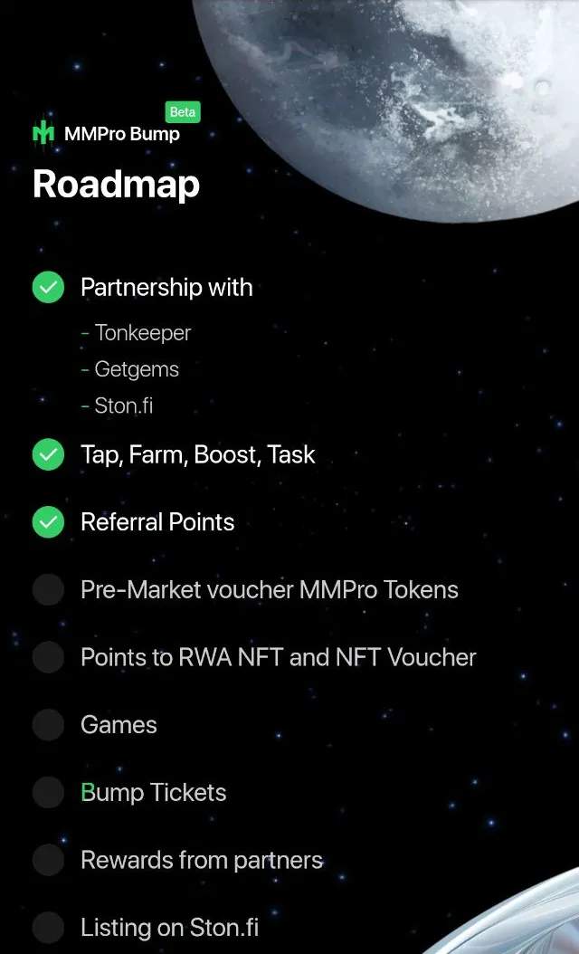 Roadmap of the BUMP project