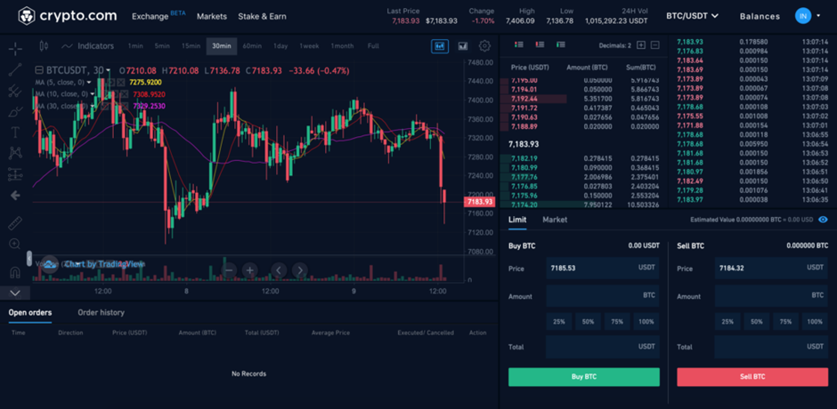 Photo: Crypto.com trading app